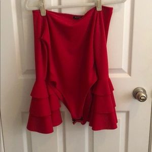 Nastygal red bodysuit